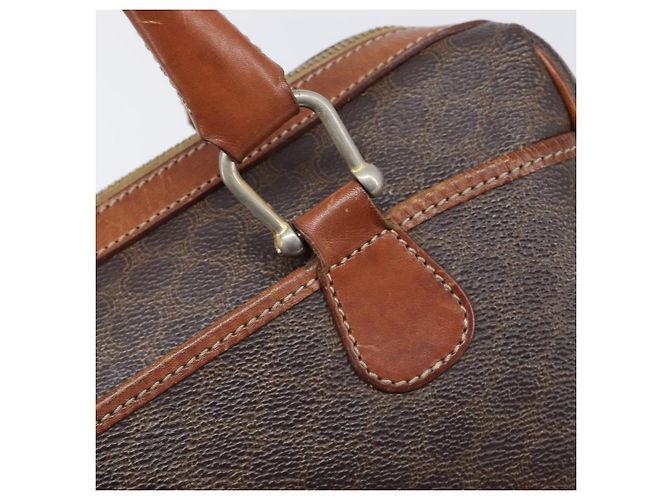 Céline Borsa Boston CELINE Macadam Canvas PVC Leather Brown Gold Auth 200674 Marrone D'oro - vista 19