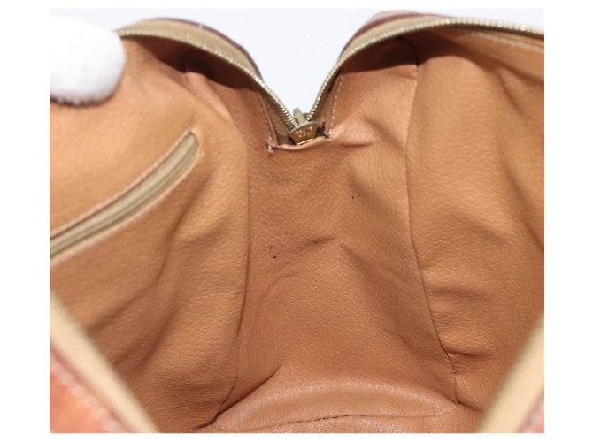 Céline Borsa Boston CELINE Macadam Canvas PVC Leather Brown Gold Auth 200674 Marrone D'oro - vista 23