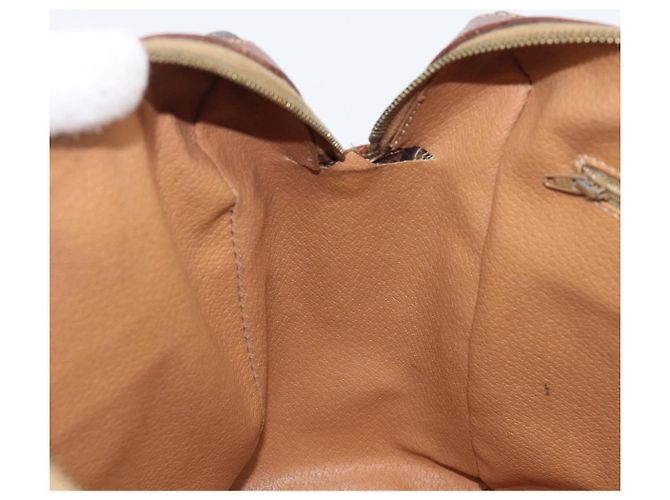 Céline Borsa Boston CELINE Macadam Canvas PVC Leather Brown Gold Auth 200674 Marrone D'oro - vista 24