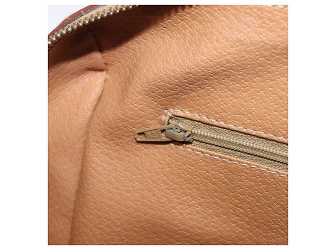 Céline Borsa Boston CELINE Macadam Canvas PVC Leather Brown Gold Auth 200674 Marrone D'oro - vista 26