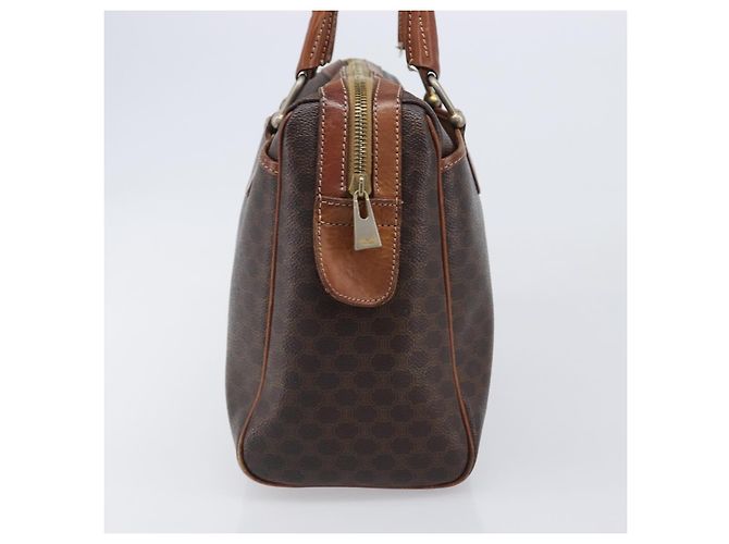 Céline Borsa Boston CELINE Macadam Canvas PVC Leather Brown Gold Auth 200674 Marrone D'oro - vista 3