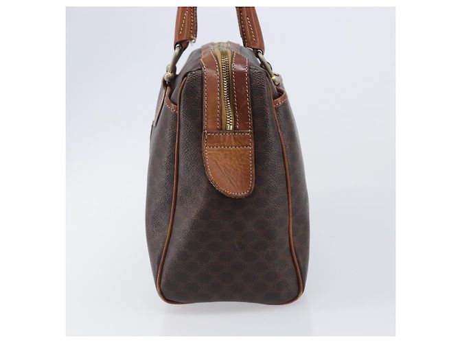 Céline Borsa Boston CELINE Macadam Canvas PVC Leather Brown Gold Auth 200674 Marrone D'oro - vista 4
