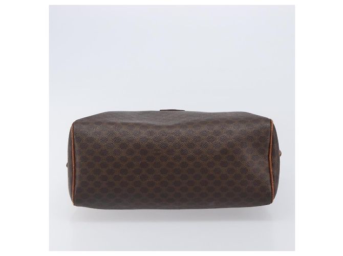Céline Borsa Boston CELINE Macadam Canvas PVC Leather Brown Gold Auth 200674 Marrone D'oro - vista 5
