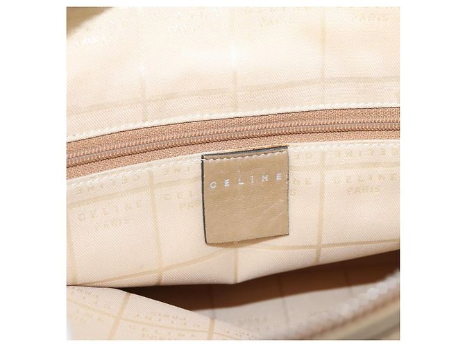 16 Céline CELINE Schultertasche Leder Beige Silver Auth 203421 Silber - Ansicht 11