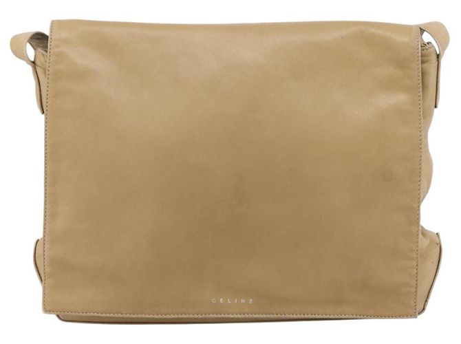 16 Céline CELINE Schultertasche Leder Beige Silver Auth 203421 Silber - Ansicht 13