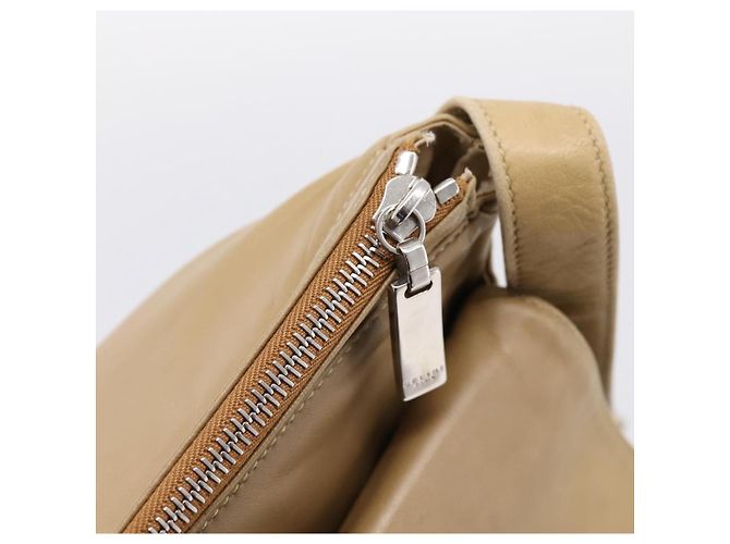 16 Céline CELINE Schultertasche Leder Beige Silver Auth 203421 Silber - Ansicht 17