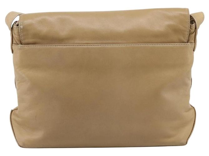 16 Céline CELINE Schultertasche Leder Beige Silver Auth 203421 Silber - Ansicht 2