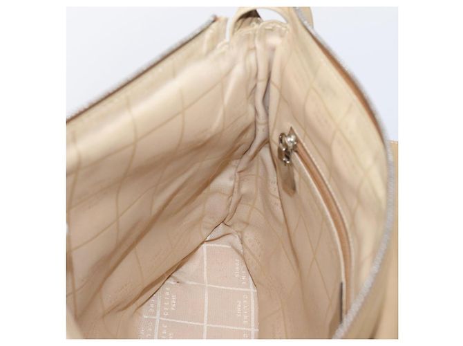 16 Céline CELINE Schultertasche Leder Beige Silver Auth 203421 Silber - Ansicht 20