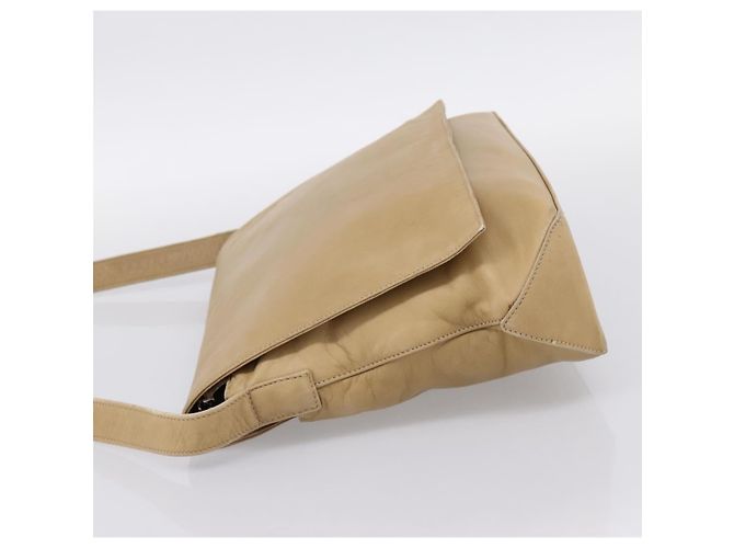 16 Céline CELINE Schultertasche Leder Beige Silver Auth 203421 Silber - Ansicht 3
