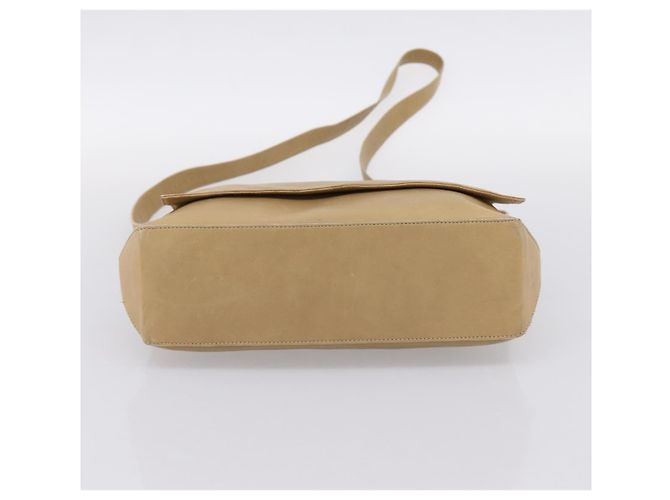 16 Céline CELINE Schultertasche Leder Beige Silver Auth 203421 Silber - Ansicht 5