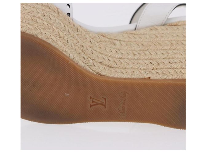 Sandali LOUIS VUITTON Star Board Line in pelle bianca LV Auth 202318M Bianco - vista 10