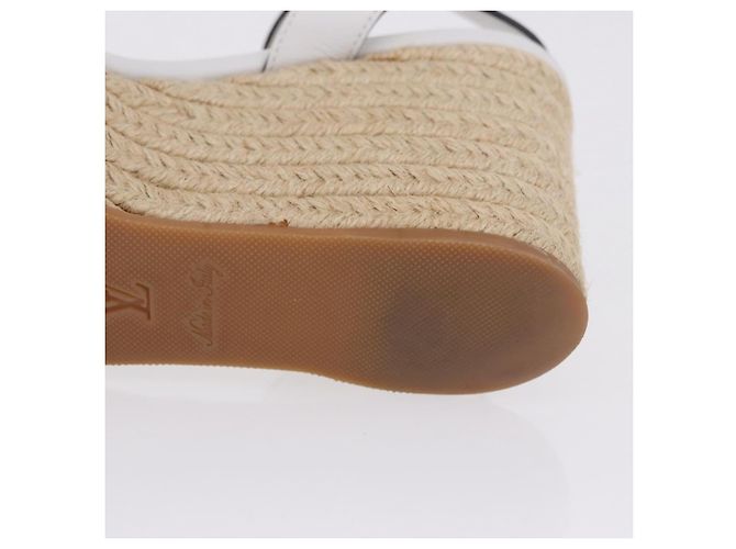 Sandali LOUIS VUITTON Star Board Line in pelle bianca LV Auth 202318M Bianco - vista 11