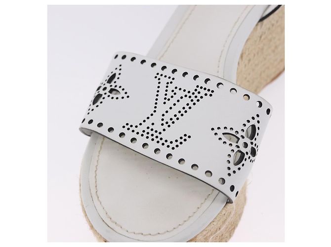 Sandali LOUIS VUITTON Star Board Line in pelle bianca LV Auth 202318M Bianco - vista 12
