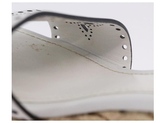 Sandali LOUIS VUITTON Star Board Line in pelle bianca LV Auth 202318M Bianco - vista 17