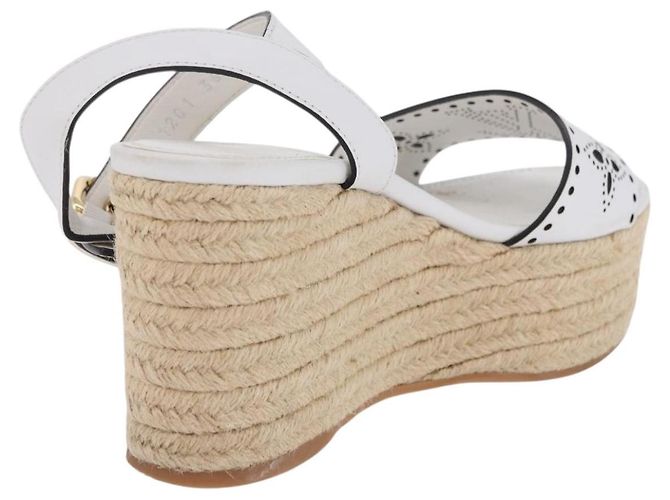 Sandali LOUIS VUITTON Star Board Line in pelle bianca LV Auth 202318M Bianco - vista 20