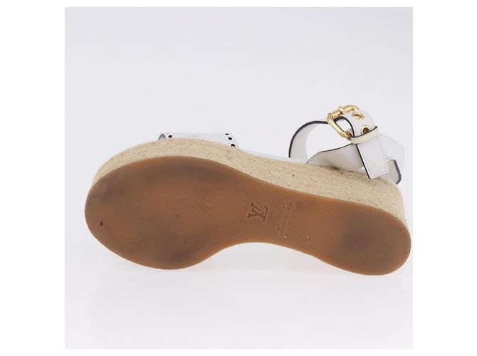 Sandali LOUIS VUITTON Star Board Line in pelle bianca LV Auth 202318M Bianco - vista 24
