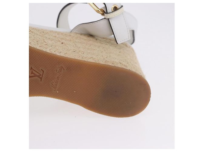 Sandali LOUIS VUITTON Star Board Line in pelle bianca LV Auth 202318M Bianco - vista 27