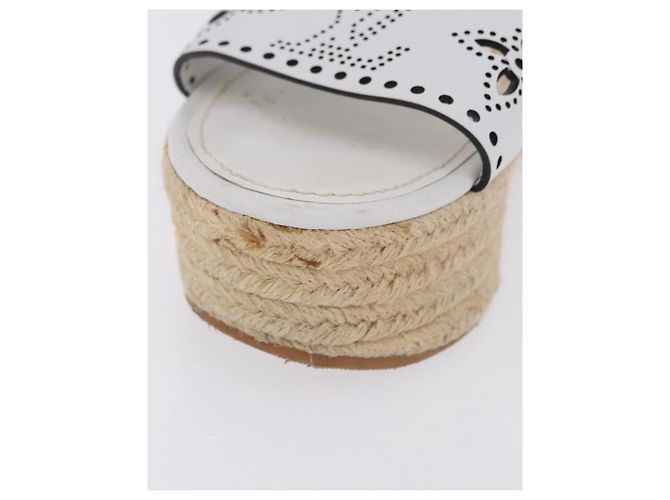 Sandali LOUIS VUITTON Star Board Line in pelle bianca LV Auth 202318M Bianco - vista 3