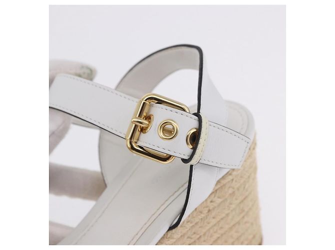 Sandali LOUIS VUITTON Star Board Line in pelle bianca LV Auth 202318M Bianco - vista 30