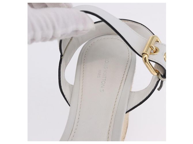 Sandali LOUIS VUITTON Star Board Line in pelle bianca LV Auth 202318M Bianco - vista 31
