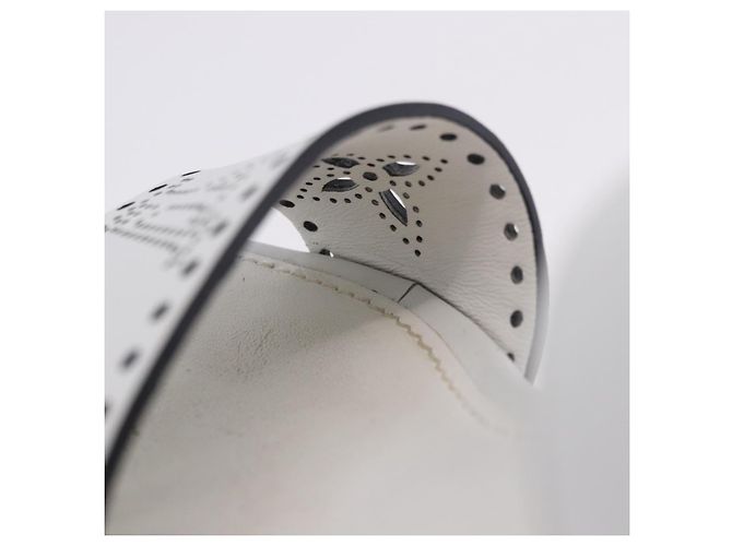 Sandali LOUIS VUITTON Star Board Line in pelle bianca LV Auth 202318M Bianco - vista 34