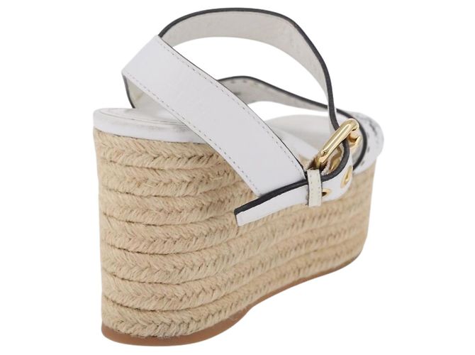 Sandali LOUIS VUITTON Star Board Line in pelle bianca LV Auth 202318M Bianco - vista 4