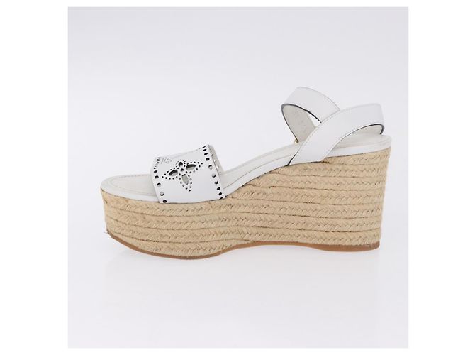 Sandali LOUIS VUITTON Star Board Line in pelle bianca LV Auth 202318M Bianco - vista 6