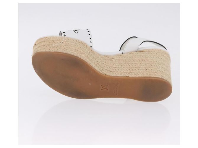 Sandali LOUIS VUITTON Star Board Line in pelle bianca LV Auth 202318M Bianco - vista 8