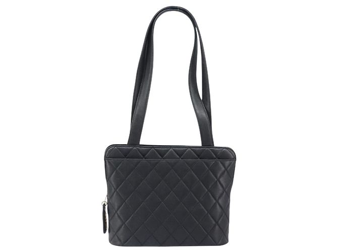 Borsa Tote CHANEL Matelasse in Pelle d'Agnello Nera e Oro CC Auth 203447V Nero D'oro - vista 13