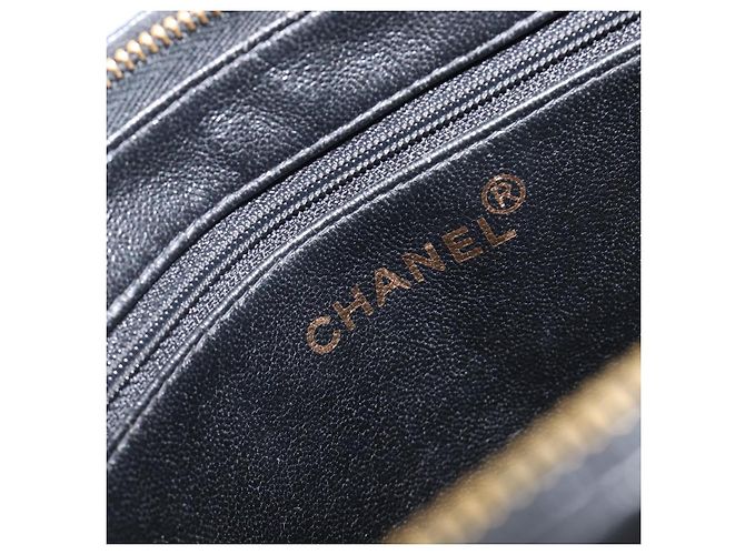 Borsa Tote CHANEL Matelasse in Pelle d'Agnello Nera e Oro CC Auth 203447V Nero D'oro - vista 19