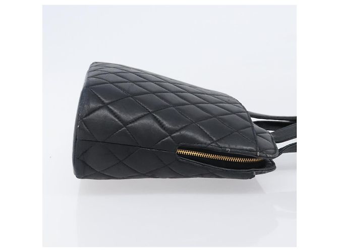 Borsa Tote CHANEL Matelasse in Pelle d'Agnello Nera e Oro CC Auth 203447V Nero D'oro - vista 3