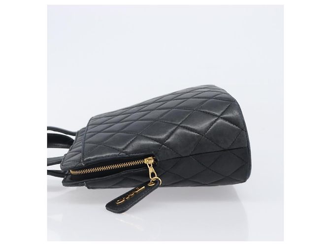Borsa Tote CHANEL Matelasse in Pelle d'Agnello Nera e Oro CC Auth 203447V Nero D'oro - vista 4
