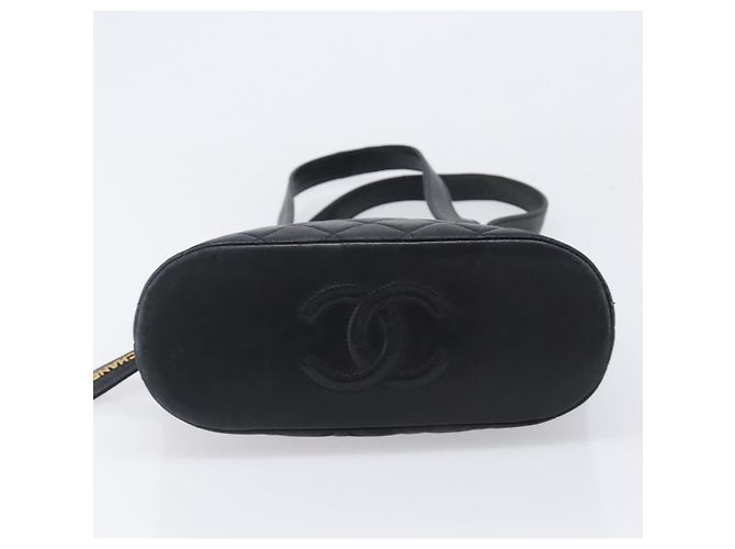 Borsa Tote CHANEL Matelasse in Pelle d'Agnello Nera e Oro CC Auth 203447V Nero D'oro - vista 5