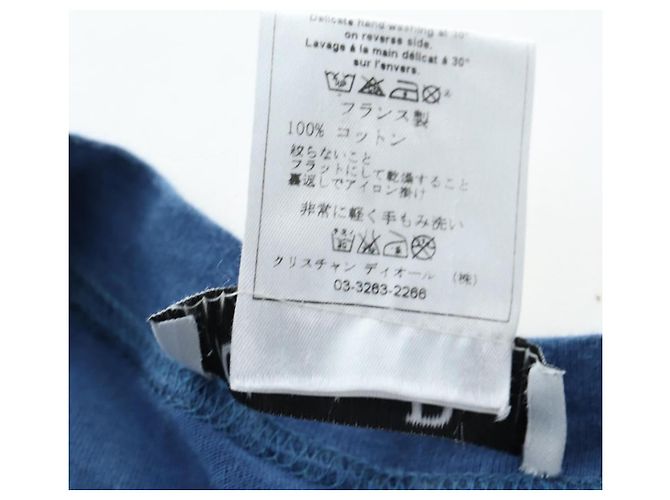T-shirt Christian Dior in cotone Blue Auth 203044M - vista 16