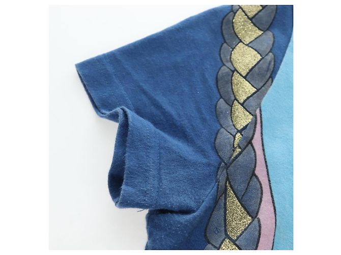 T-shirt Christian Dior in cotone Blue Auth 203044M - vista 5
