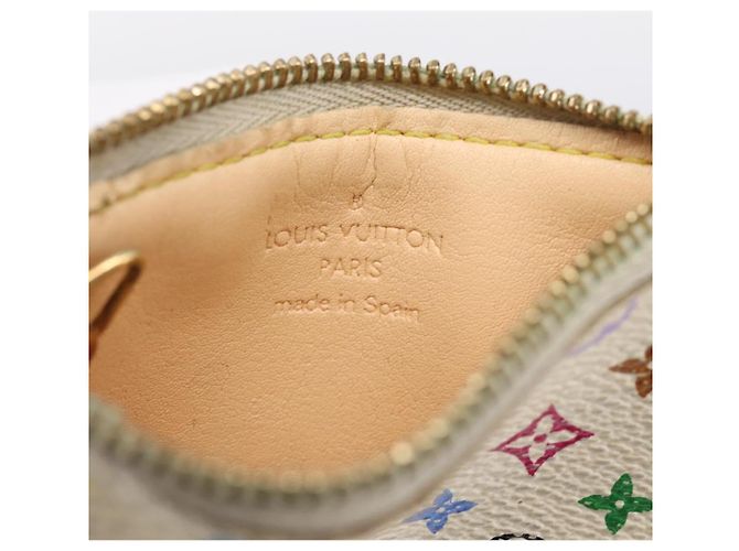 LOUIS VUITTON Monogram Multicolor Pochette Cles White M92655 LV Auth BA15747 Weiß - Ansicht 10