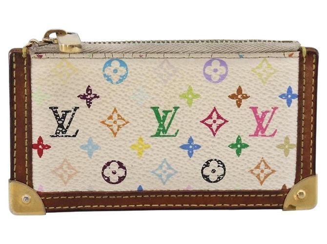 LOUIS VUITTON Monogram Multicolor Pochette Cles White M92655 LV Auth BA15747 Weiß - Ansicht 13