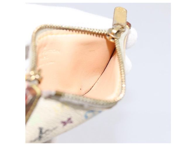 LOUIS VUITTON Monogram Multicolor Pochette Cles White M92655 LV Auth BA15747 Weiß - Ansicht 17