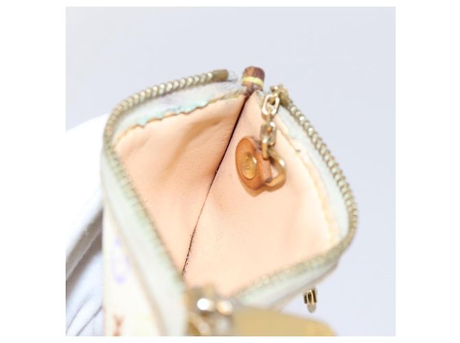 LOUIS VUITTON Monogram Multicolor Pochette Cles White M92655 LV Auth BA15747 Weiß - Ansicht 18