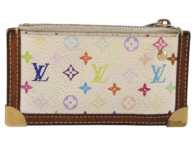LOUIS VUITTON Monogram Multicolor Pochette Cles White M92655 LV Auth BA15747 Weiß - Ansicht 2