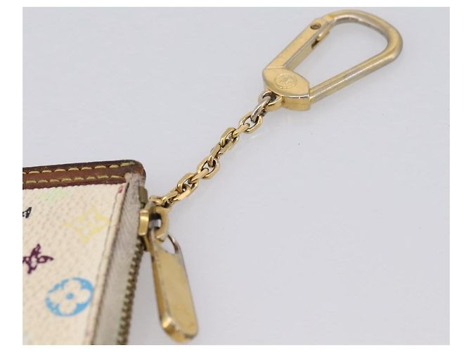 LOUIS VUITTON Monogram Multicolor Pochette Cles White M92655 LV Auth BA15747 Weiß - Ansicht 6