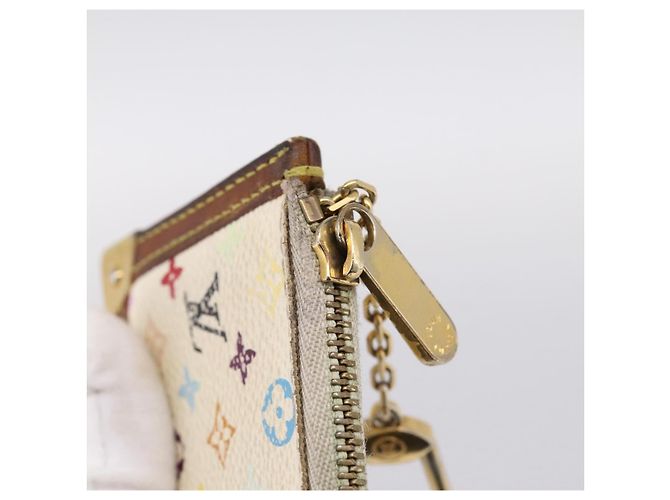 LOUIS VUITTON Monogram Multicolor Pochette Cles White M92655 LV Auth BA15747 Weiß - Ansicht 9
