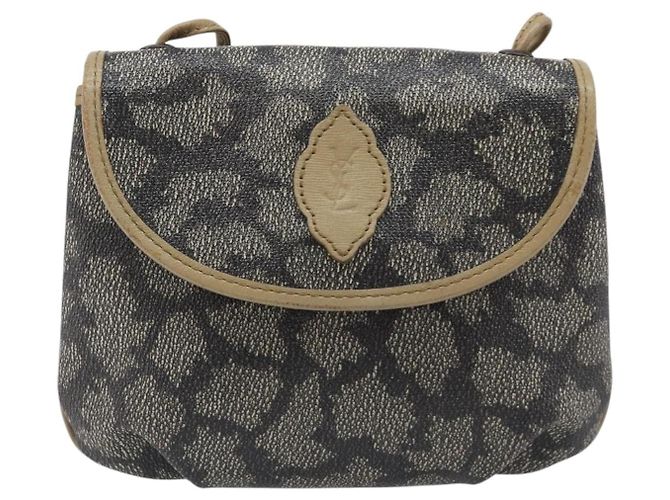 Autre Marque Borsa a tracolla SAINT LAURENT PVC Canvas Gray Auth 200711 Marrone - vista 13