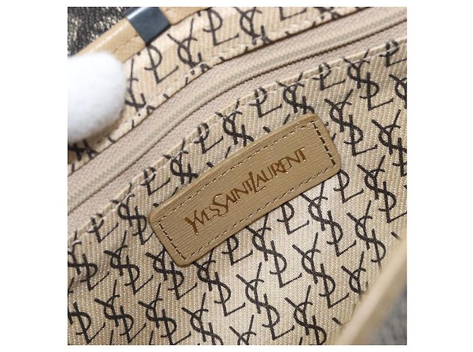 Autre Marque Borsa a tracolla SAINT LAURENT PVC Canvas Gray Auth 200711 Marrone - vista 20