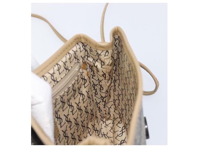 Autre Marque Borsa a tracolla SAINT LAURENT PVC Canvas Gray Auth 200711 Marrone - vista 21
