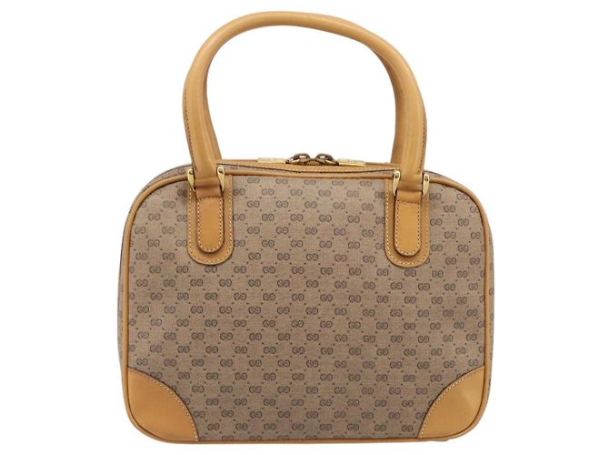 Bolso de mano GUCCI Micro GG Supreme PVC Beige Gold 000 39 0030 Auth BA15706 Dorado - vista 2