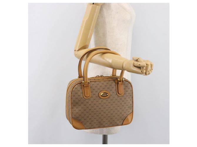 Bolso de mano GUCCI Micro GG Supreme PVC Beige Gold 000 39 0030 Auth BA15706 Dorado - vista 26