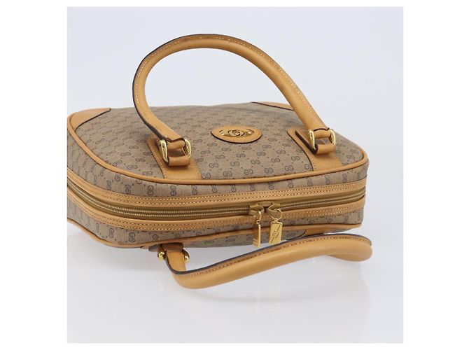 Bolso de mano GUCCI Micro GG Supreme PVC Beige Gold 000 39 0030 Auth BA15706 Dorado - vista 6