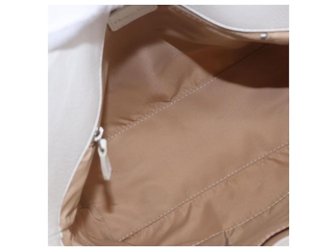 Borsa a mano Christian Dior Trotter Canvas Bianca Argento Auth 202957A Bianco - vista 11