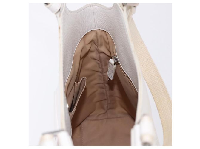 Borsa a mano Christian Dior Trotter Canvas Bianca Argento Auth 202957A Bianco - vista 20